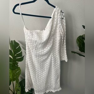 Vintage Lilly Pulitzer One-sleeve Lace White Dress